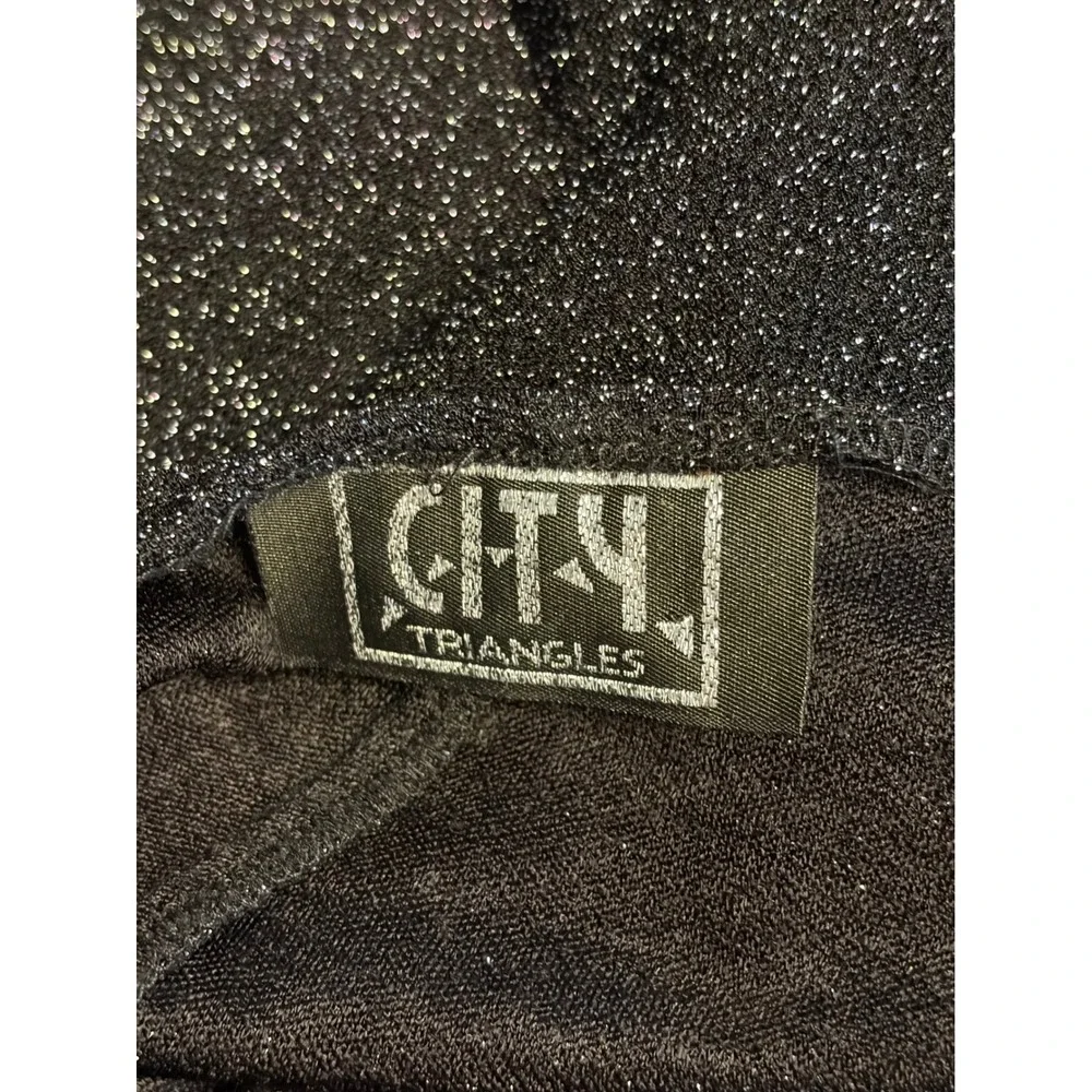City Triangles Maxi Dress XS Black Sparkly 90s Y2K Prom Open Back Glitter Sexy